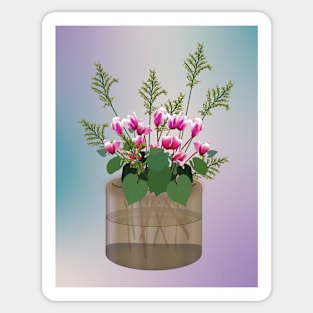 Cyclamen&#39;s Flower Bouquet Sticker